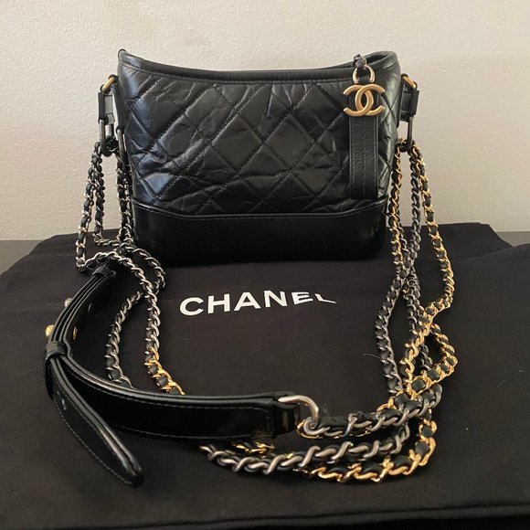 CHANEL Handbags - Authentic CHANEL Small Gabrielle Hobo Black Bag